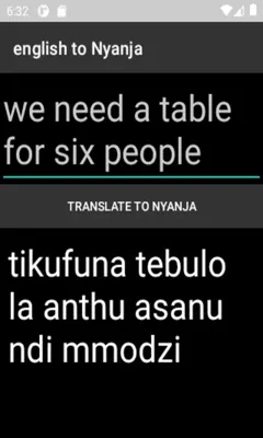 english to Nyanja translator android App screenshot 1