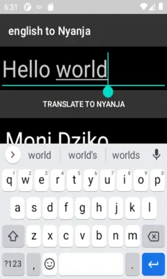 english to Nyanja translator android App screenshot 2